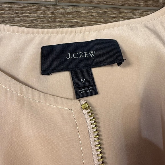 J. Crew Women's Lightweight Utility Bomber Jacket Zip Front Thin Silky M Neutral - Picture 4 of 12
